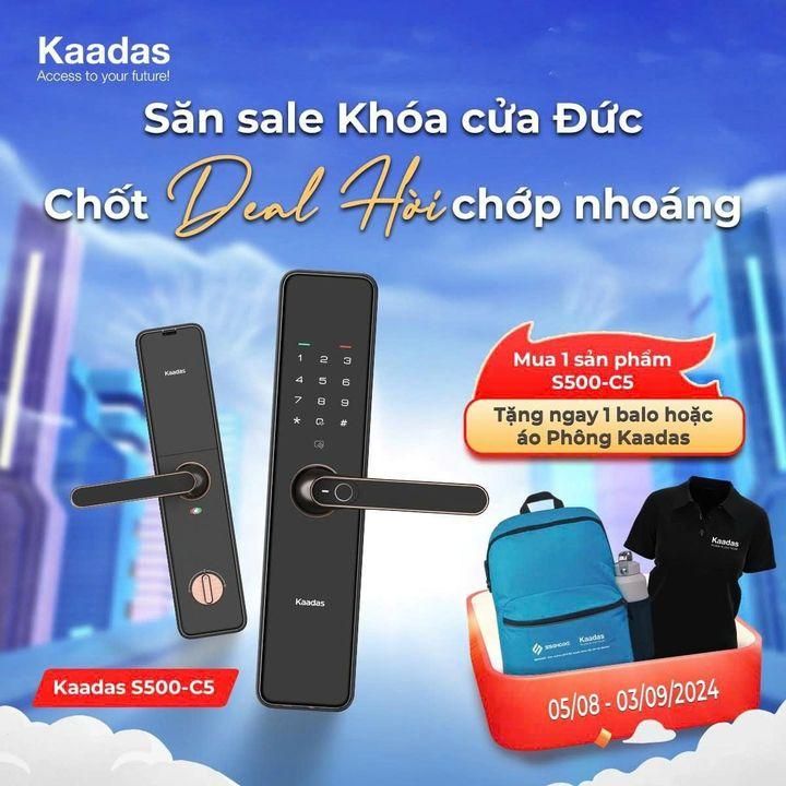 Ưu Đãi Đặc Biệt: Lắp Khóa Thông Minh Kaadas S500-C5, Nhận Ngay Ba Lô!